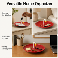 Modern Ceramic Valet Tray, Decorative Trinket Tray for Entryway Table, Matte Finish Key Bowl Catchall