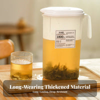Shatterproof Large Capacity Beverage Pitcher with Lid Leakproof Plastic Pitcher with Lid Easy to Clean for Hosts, Kitchen, Home Use, Parties