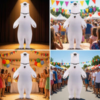 Inflatable Snowy Bear Costume Full Body Snowy Bear Costume Oversized Character Suit for Halloween