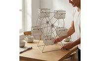 Rotating Wheel Snack Rack Stainless Steel Rotating Wheel Snack Stand Wire Basket Rack Tabletop