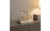 Abstract Cyclist Sculpture Decorative Metal Cyclist Figurine Collectible Biking Sculpture for Living Room