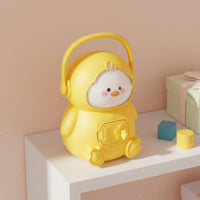 Yellow Duck Piggy Bank Portable Handle Duck Piggy Bank Sturdy Cartoon Money Box for Children, Young Children