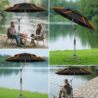 2025 New Fishing Umbrella Outdoor Camping Sunshade Portable Black Glue Sun Protection Rainproof Cane Umbrella
