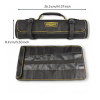 Oxford Cloth Roll-up Tool Bag Yellow Piping Roll up Tool Bag Fastening Straps Carrying Handle
