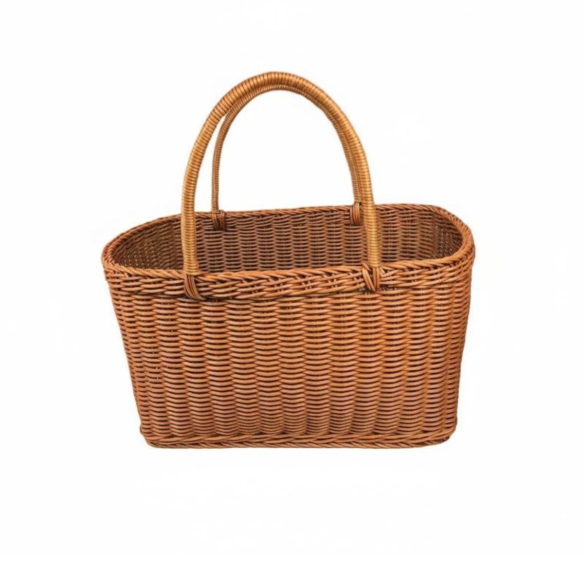 Imitation Rattan Handbasket Easy to Clean Woven Basket with Handles Waterproof