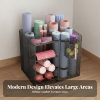 Exercise Mat Storage Rack With Wheels Rolling Fitness Equipment Organizer Versatile Home Gym Storage Cart for Garage