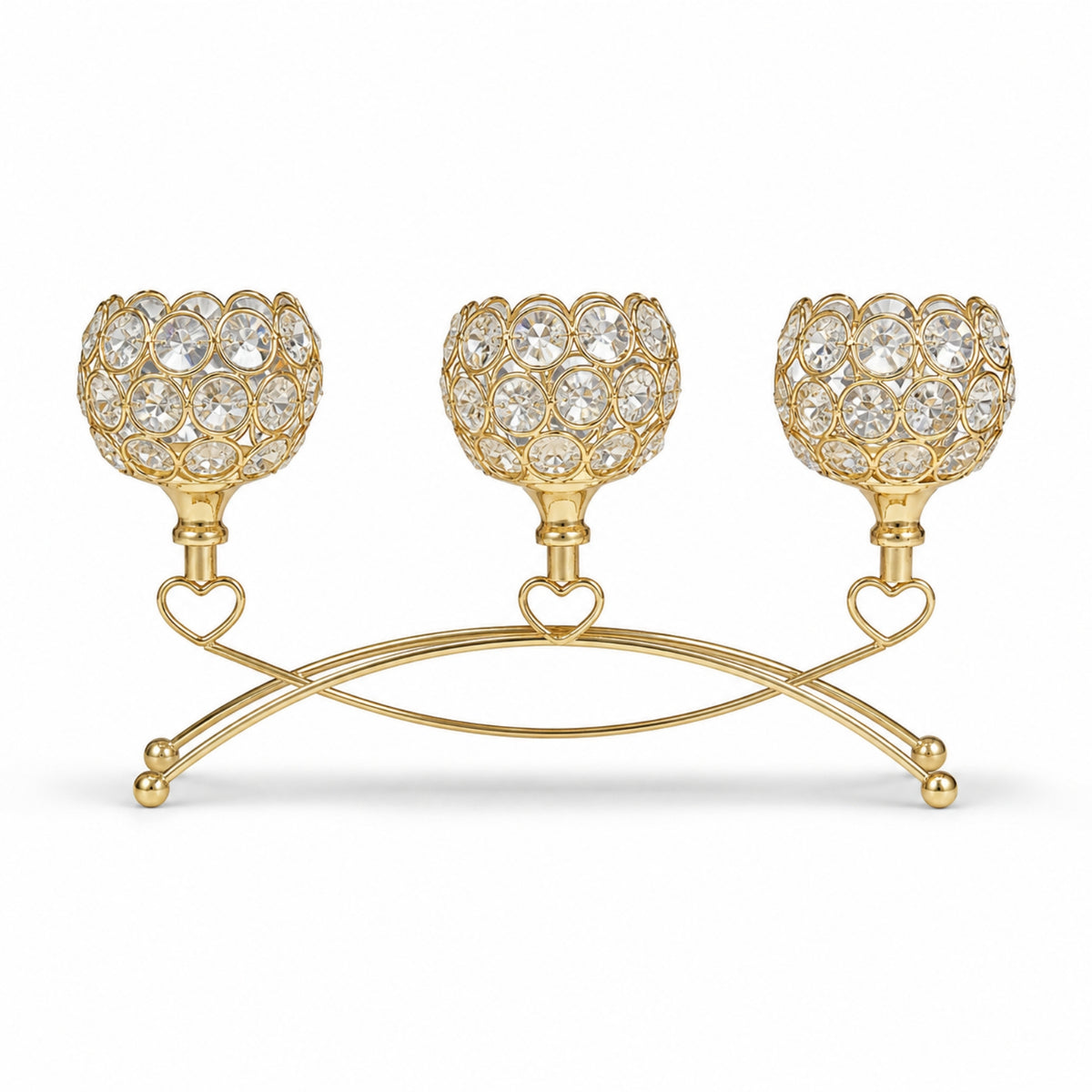 3-Arm Candelabra Gold Candelabra Centerpiece Classic for Weddings