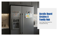 Transparent Magnetic Acrylic Board, Erasable Fridge Note Board, Weekly Monthly Planner, Refrigerator Display