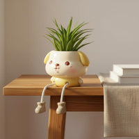 Creative Hanging Leg Planter Whimsical Cute Hanging Planter Desktop Display Cartoon Face Flower Pot for Desk, Living Room, Indoor
