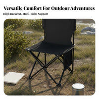 Foldable Design Outdoor Folding Chair Multipurpose Beach Chair with Backrest Comfortable Collapsible Fishing Stool Long-Lasting for Anglers, Artists, Beachgoers, Hiking, Travel, Backyard