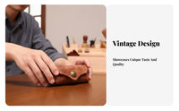 Collectible Walnut Case Portable Mini Leather Pouch Wear-Resistant Snap Button Storage Bag for Collectors, Hobbyists, Daily Use, Outings