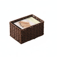 Woven Rectangular Box Multi-Purpose Organizing Basket Handmade for Homemakers