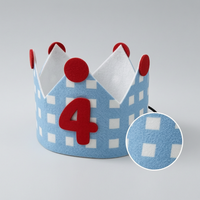 Kids' Blue Felt Birthday Hat with Number for Boys and Girls, Photo Prop & Party Decoration