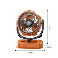 Rugged Camping Fan with Power Bank Rechargeable Portable Fan with Light Compact Battery Operated for Tents