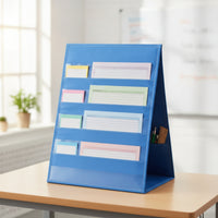 Double-Sided Pocket Chart Freestanding Tabletop Pocket Chart Foldable Holder for Teachers, Educators, Classroom, Desk, Homeschool