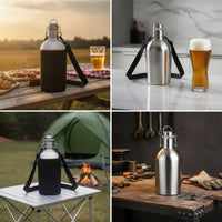 Beer Growler Stainless Steel Bottle with Swing-Lock Lid Insulated Bottle Double-Walled Leakproof for Campers, Parties, Camping