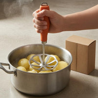 Long Handle Detachable Potato Masher Perforated Plate Stainless Steel Potato Masher Lightweight Mashing Utensil