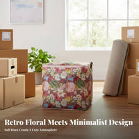 Quilt Storage Bag Fastener Closure Fastener Ed Quilt Storage Bin Fastener Ed Moving Bag Water Resistant Floral Print Material