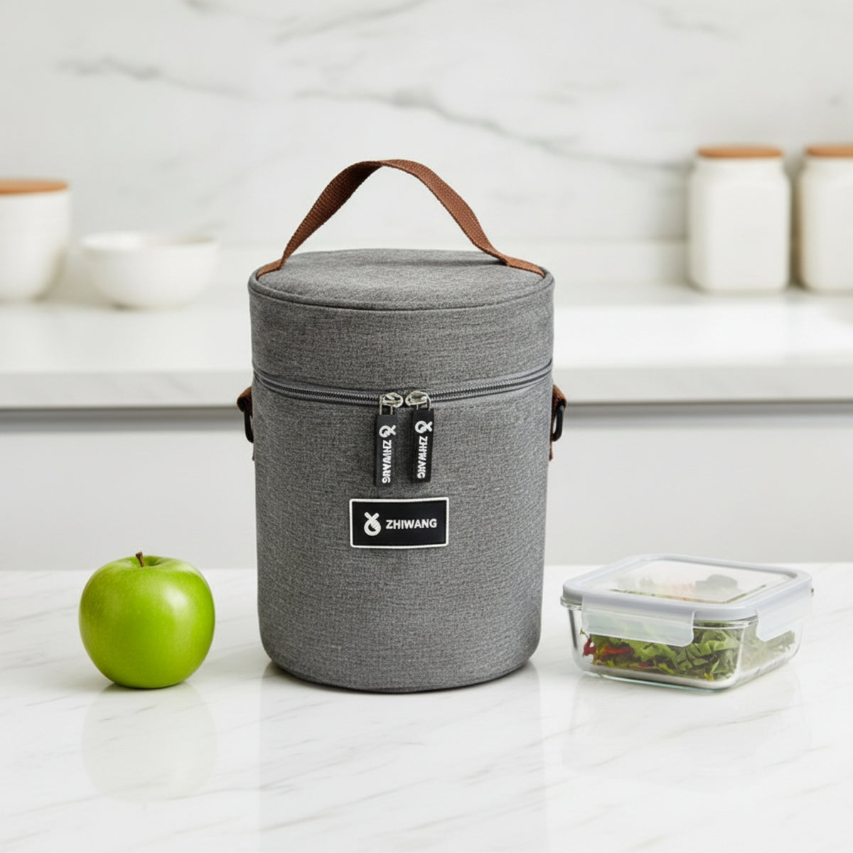 Cylindrical Meal Container Insulated Meal Container with Handle Easy to Clean for Students, Office