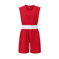 Boxing Training Outfit Contrast Trim Boxing Top and Shorts Elastic Waistband Sportswear Set for Competition
