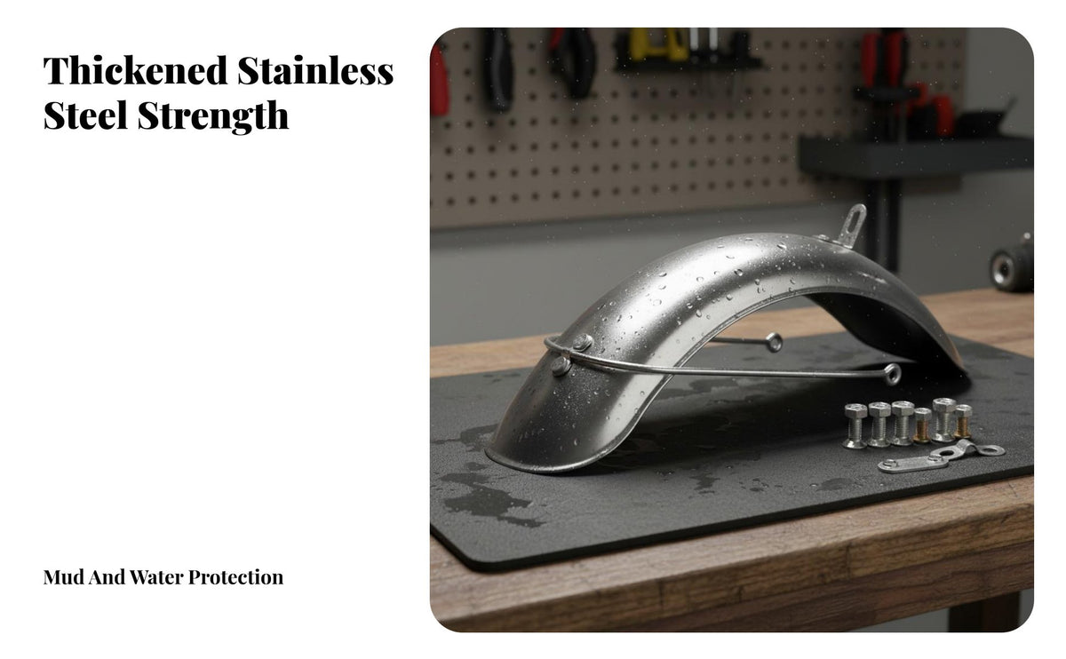 Tricycle Front Mudguard Waterproof Front Wheel Spray Guard Stainless Steel Wheel Guard Thickened Mobility Scooter Mud Guard