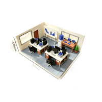 Miniature Dollhouse Office Scene Playset