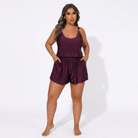 Swimsuit for Women with Padded Bra and Adjustable Straps, Stylish Bikinis and Set for Water Sports, Plus Size Halter Neck Design with Pocket