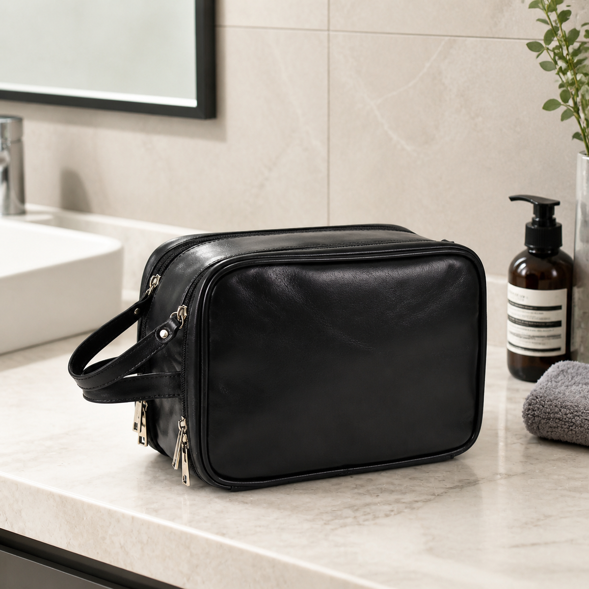 Hanging Toiletry Bag, Waterproof Travel Toiletry Bag with Multiple Compartments, Folding Makeup Bag for Women, Cosmetic Organiser for Hotel Bathrooms