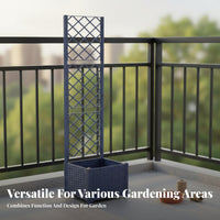 Weather-Resistant Trellis Planter Box Drainage Holes Climbing Plant Support Easy Assembly Planter Box with Trellis Modular Design for Balcony Gardeners, Homeowners, Home Growers, Outdoor, Patio, Yard, Deck
