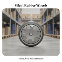 Quiet Rolling TPR Rubber Wheel Non-Marking Heavy Duty Caster Wheels Floor Friendly for Warehouse Employees, Factory Workers, Workshop