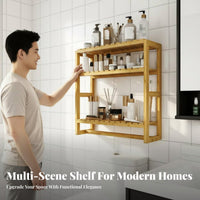 Wall Mounted Washroom Shelf Multi-Functional Wall Organizer Rack Multifunctional Wall-Mounted Storage Shelves for Students, Kitchen, Entryway
