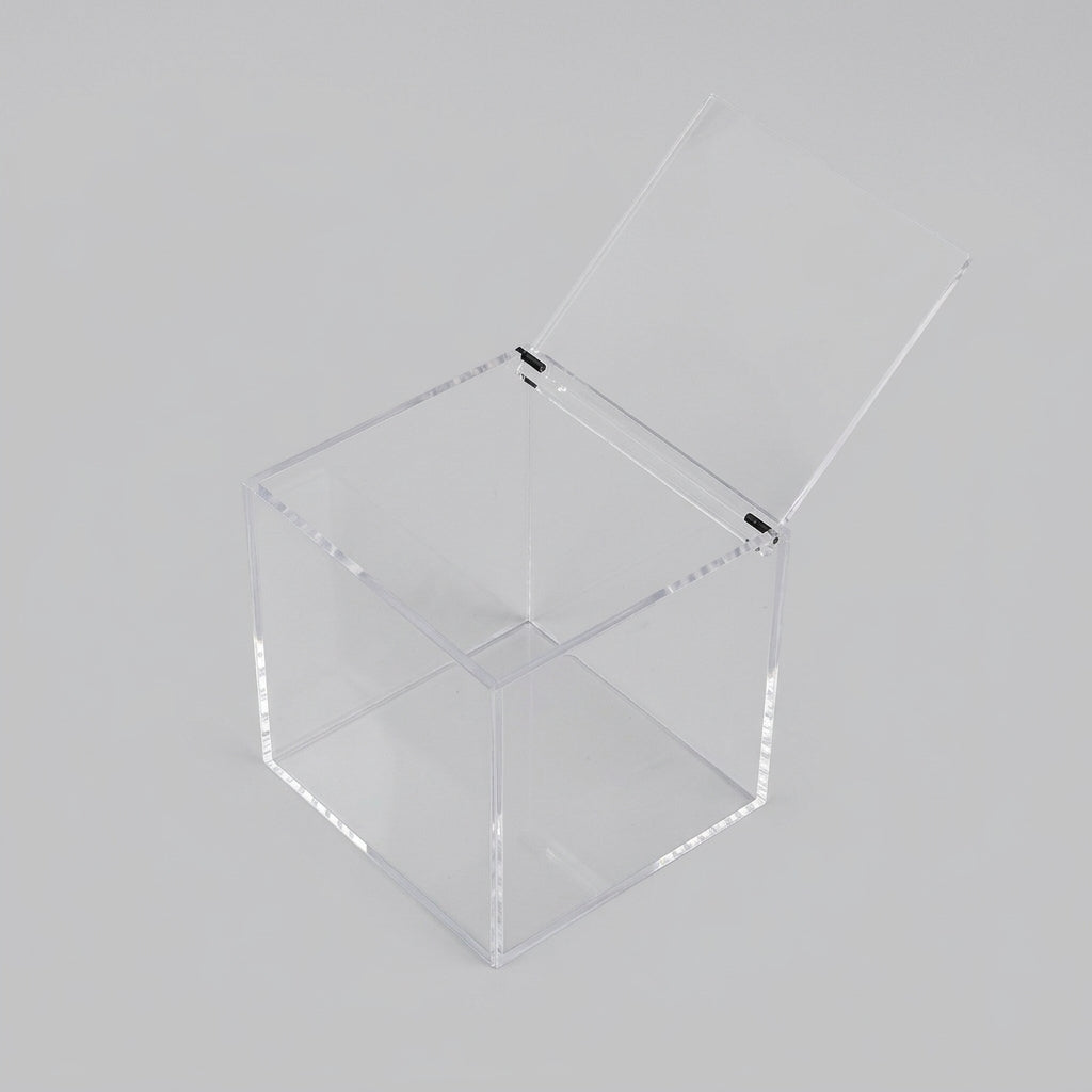 Clear Acrylic Storage Box with Lid, Square Transparent Desktop Organizer, Home for Office Desk, Cosmetic Makeup for Bathroom Counter
