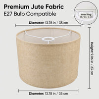 Living Room Lamp Shade with Foldable Design for Easy Storage, Lampshade for Table in Linen Material, Universal Fitting for Bedroom Lighting
