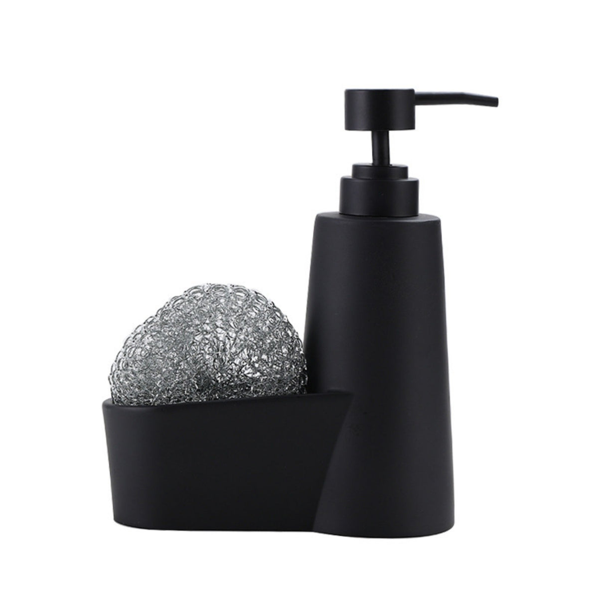 Dish Soap Pump with Scrubber Holder Single-Hand Use Kitchen Sink Dispenser Holder Countertop Organizer Easy to Clean