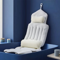 Ergonomic Full Body Bath Pillow Non-Slip Bathtub Pad with Neck Pillow for Adults