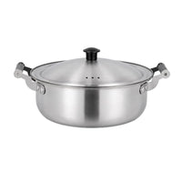 Stainless Steel Soup Pot with Lid Stovetop Cooking Pot with Lid Double Handle Cookware Flat Bottom for Singles, Kitchen