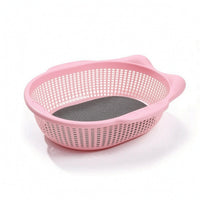 Plastic Cat Basket Easy-to-Clean Cat Bed Basket Breathable Perforated for Cats, Indoor, Window Sill