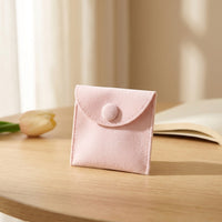 Thickened Snap Button Velvet Jewelry Pouch Drawstring Storage Bag for Rings Earrings Necklaces