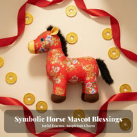 Astrological Horse Stuffed Toy Blessing Souvenir Chinese New Year Horse Stuffed Chinese New Year Symbol Doll Comfortable to Feel
