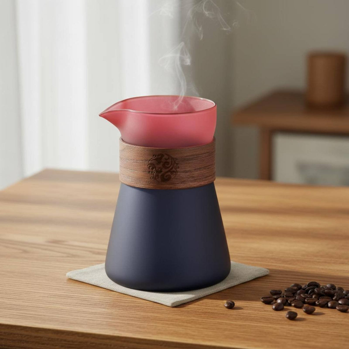 Smart Coffee Dripper Set Beginner-Approachable Immersion Coffee Brewer Cone-Shaped Design Dripper and Server Heat Insulating