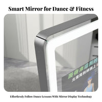 Built-in Courses Smart Fitness Mirror Multi-Functional Interactive Workout Mirror HD Reflection Wall Furnishing Distortion-Complimentary for Dancers, Beginners, Women, Home Gym
