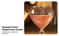Social-Media-Worthy Mable Heart Shaped Straw Cup Great Gift Heart Shaped Goblet Elegant for Young Adults, Home Bartenders