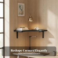 Space-Saving surfacemounted Corner Shelf Easy to Install Household Storage adaptable Display Stand Minimalist Design for Homeowners, Decor aficionados, Students, Living Room, Bedroom, Bathroom, Kitchen