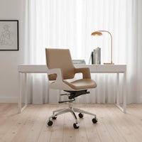 Mobile Office Chair with Arms Height Adjustable Modern Computer Chair Minimalist Style for Conference Room