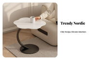 Couch Side Table Cream Design C-Shaped Side Table Space-Saving Versatile for Small Areas, Bedroom