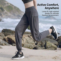 Joggers for Women with High Waist and Elastic Design, Harem Pants in Soft Modal Textile, Plus Size Tracksuit Bottoms for Running and Fitness