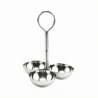 Stainless Steel 3 Tier Fruit Bowl Stand Polished Silver Snack Rack Standing Frame Candy Bowl Stand Central Handle for Party, Dining Table