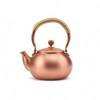 Handmade Copper Tea Kettle Insulated Handle Tea Kettle with Hinged Lid Polished Vessel Hammered for Collectors, Kitchen Countertop