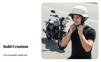 German Design Half Helmet Gender-Neutral Design Retro Breathable Impact-Resistant Headwear for Men, Women, Summer Riding, Cruising