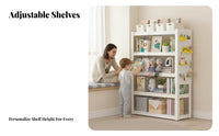 Multi-Tier Design Pegboard Countertop Rack Space Saving Household Storage Sturdy Construction Display Shelf Slim silhouette for Students, Homeowners, Office Workers, Bay window opening, Kid's Room, Bedroom, Kitchen Counter